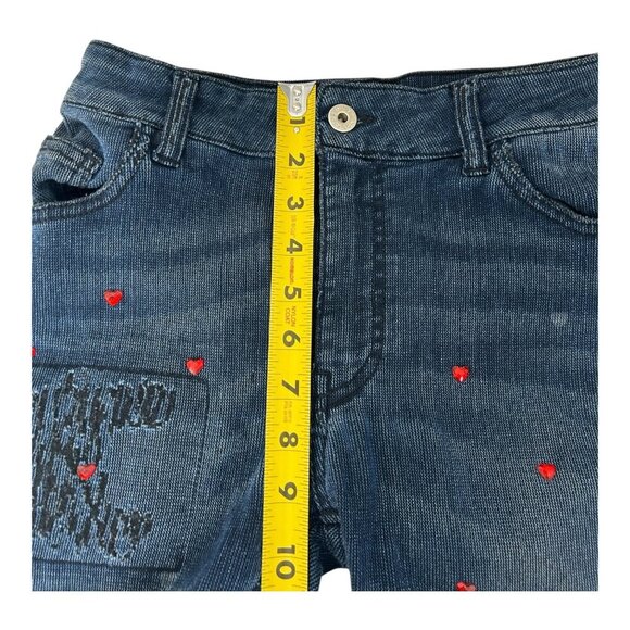 Vtg ATOS LOMBARDINI Women's Skinny Jeans Encrusted Hearts Size 27 Made in Italy - Picture 7 of 10